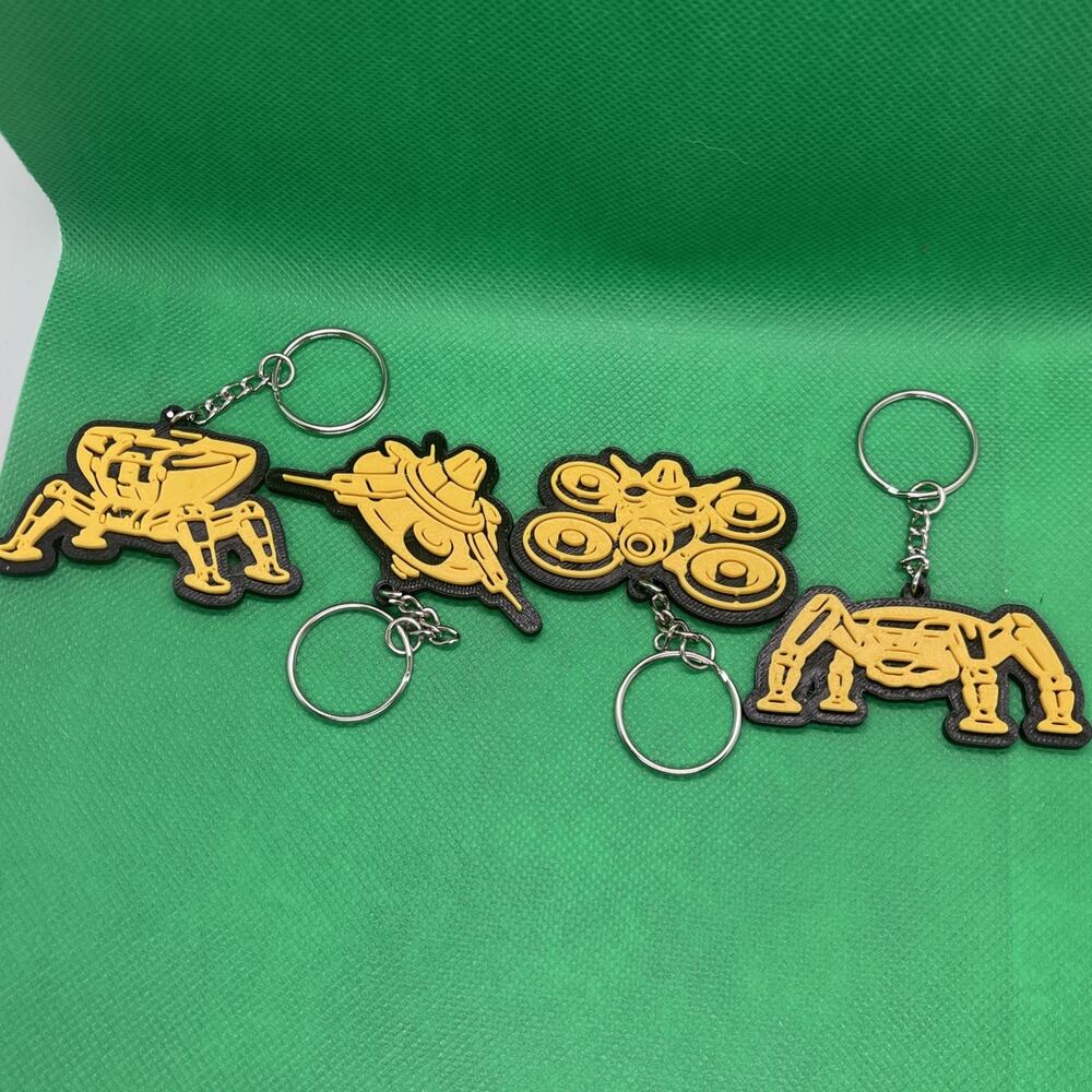 3D Printed ARC Raiders Keychain 4 Pack – Multicolor PLA+ Gaming Collectible